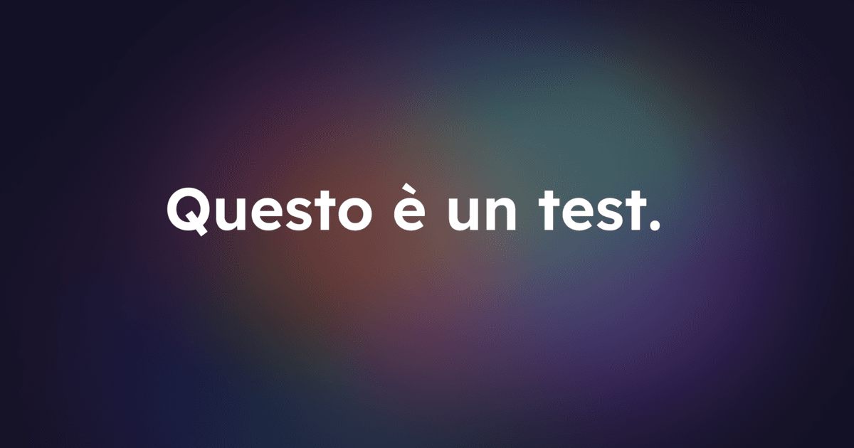 Questo è un test.