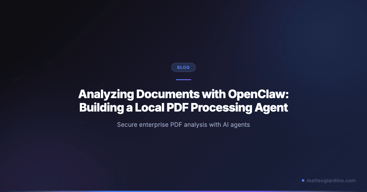 Analizzare Documenti con OpenClaw: Creare un Agente Locale per l'Elaborazione PDF