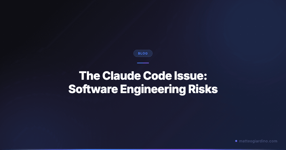 The Claude Code Issue: Software Engineering Risks in February 2026