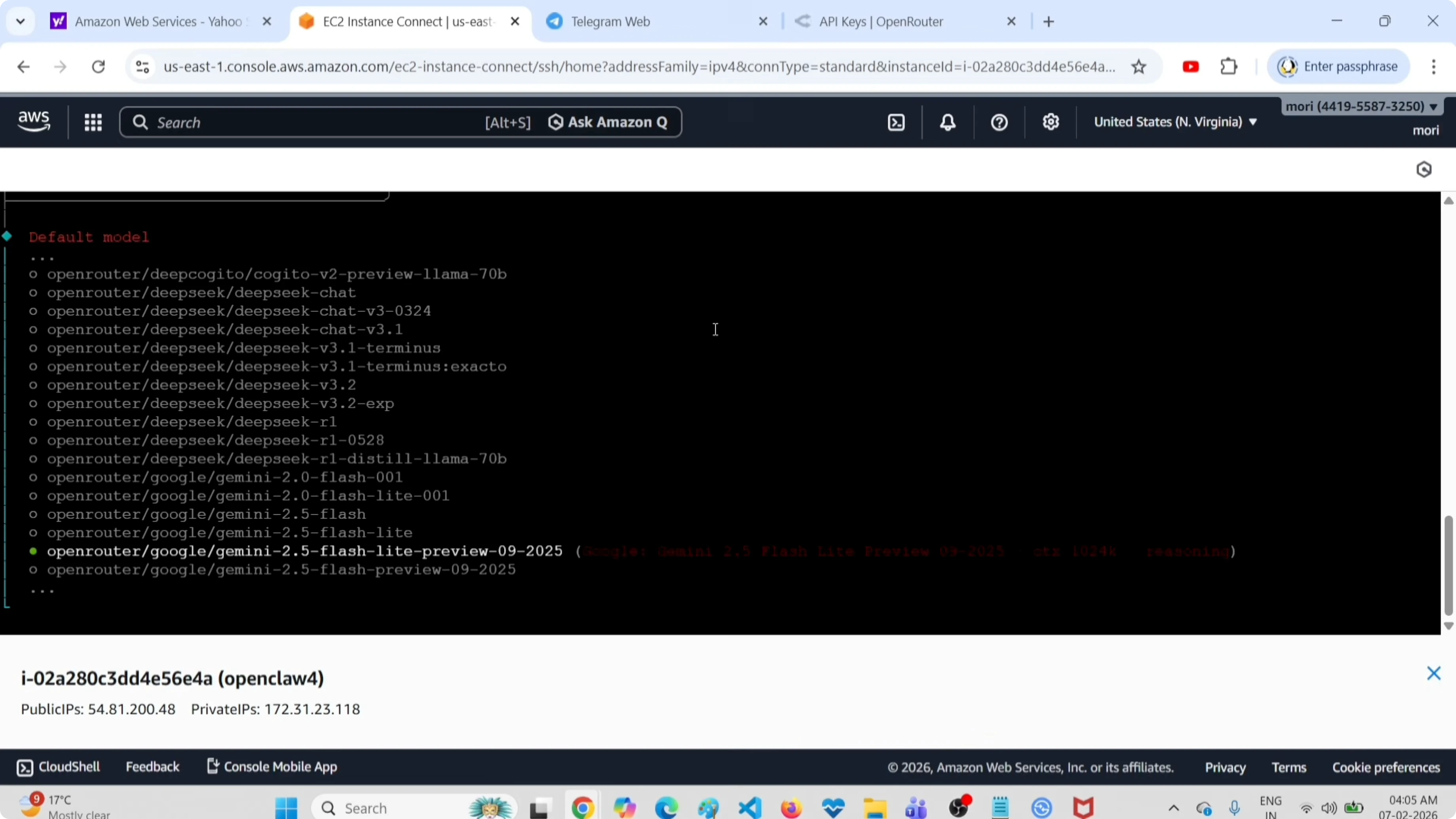 Selezione del modello Gemini 2.5 Flash gratuito