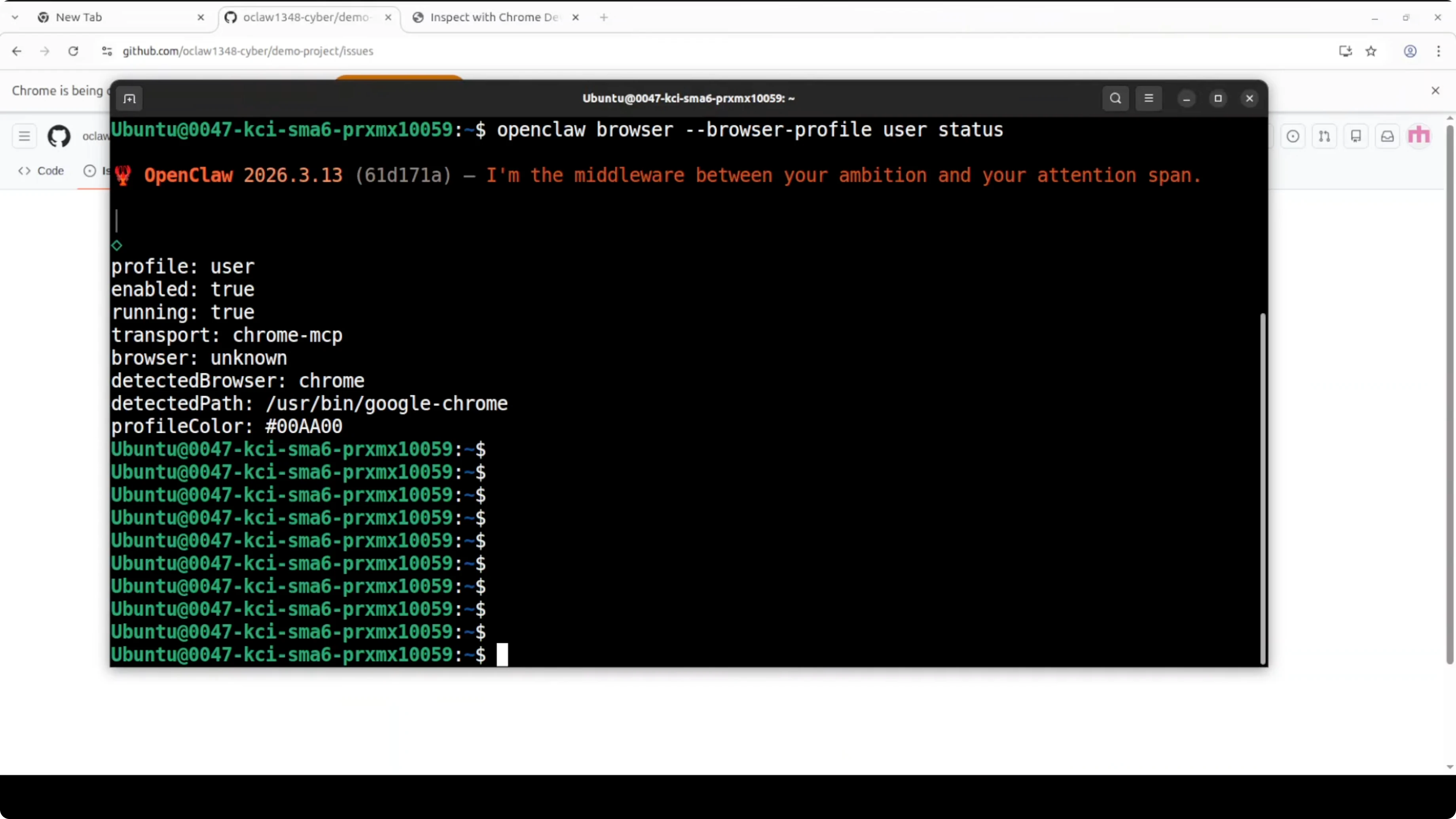 Troubleshooting MCP connection with tab verification