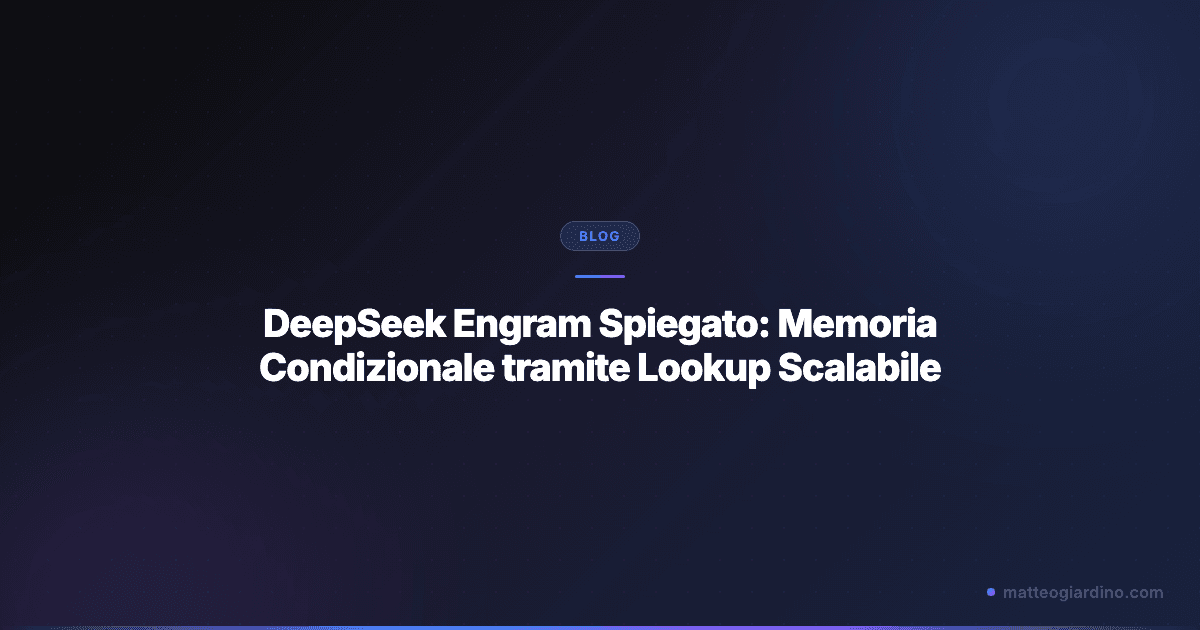 DeepSeek Engram Architecture e Lookup Scalabile