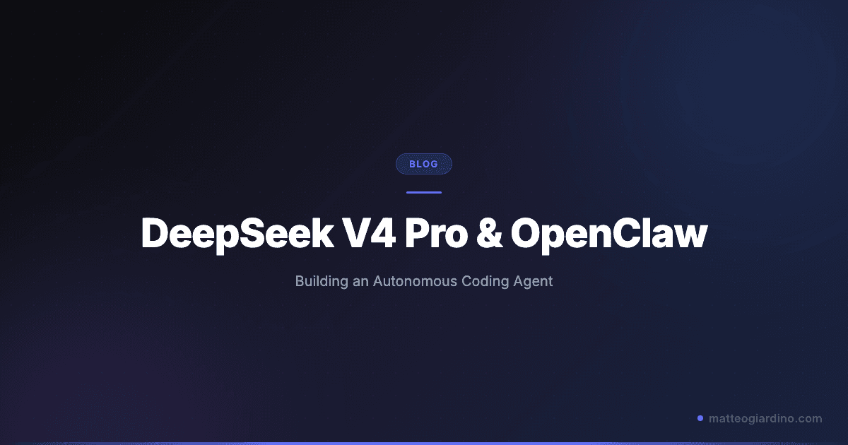 DeepSeek V4 Pro and OpenClaw: Building an Autonomous Coding Agent
