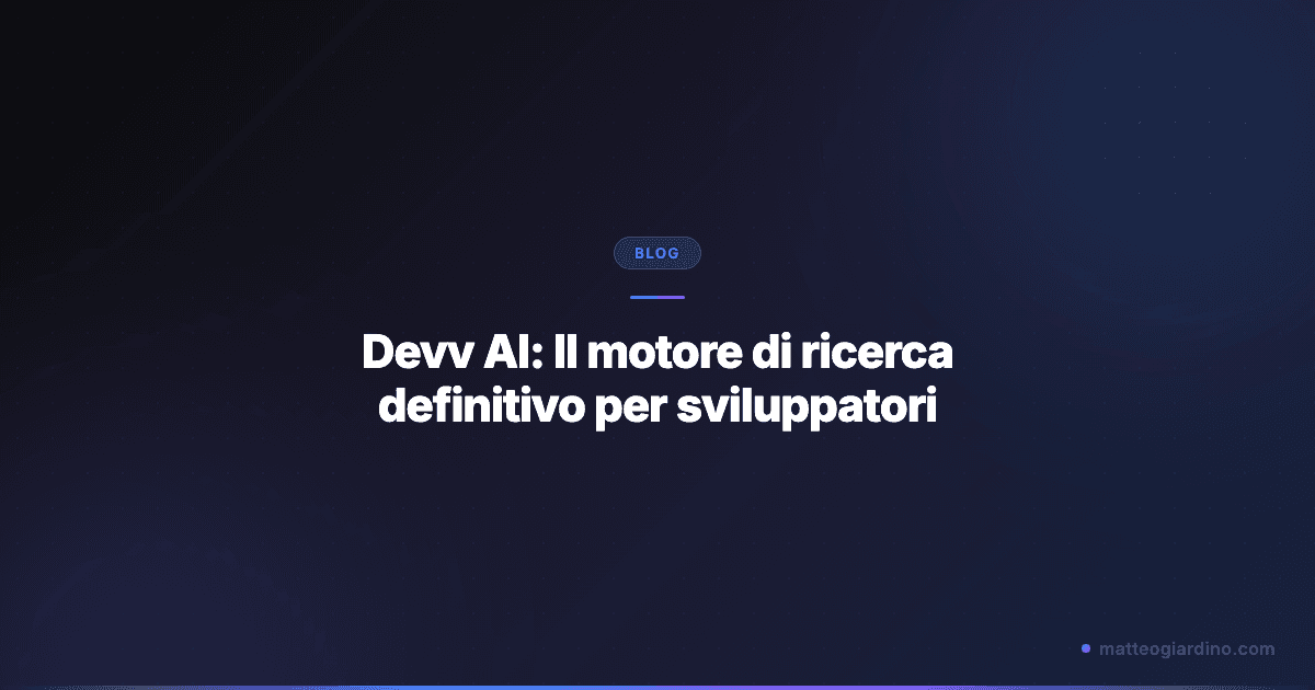 Devv AI: Il motore di ricerca definitivo per sviluppatori