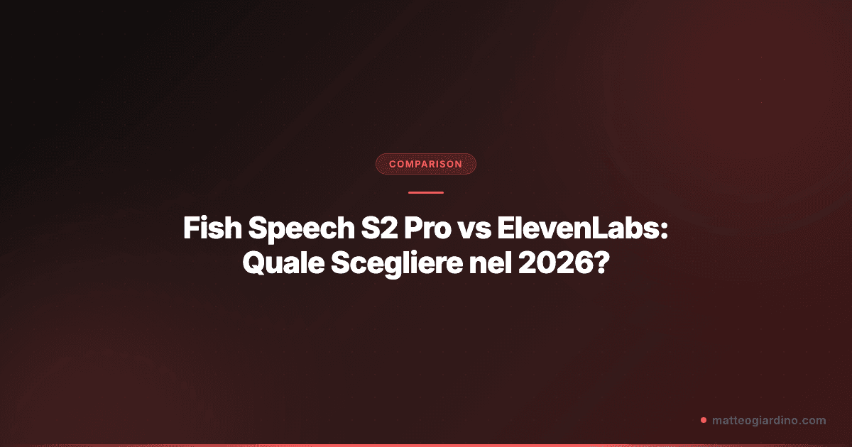 Fish Speech S2 Pro vs ElevenLabs: Quale Scegliere nel 2026?
