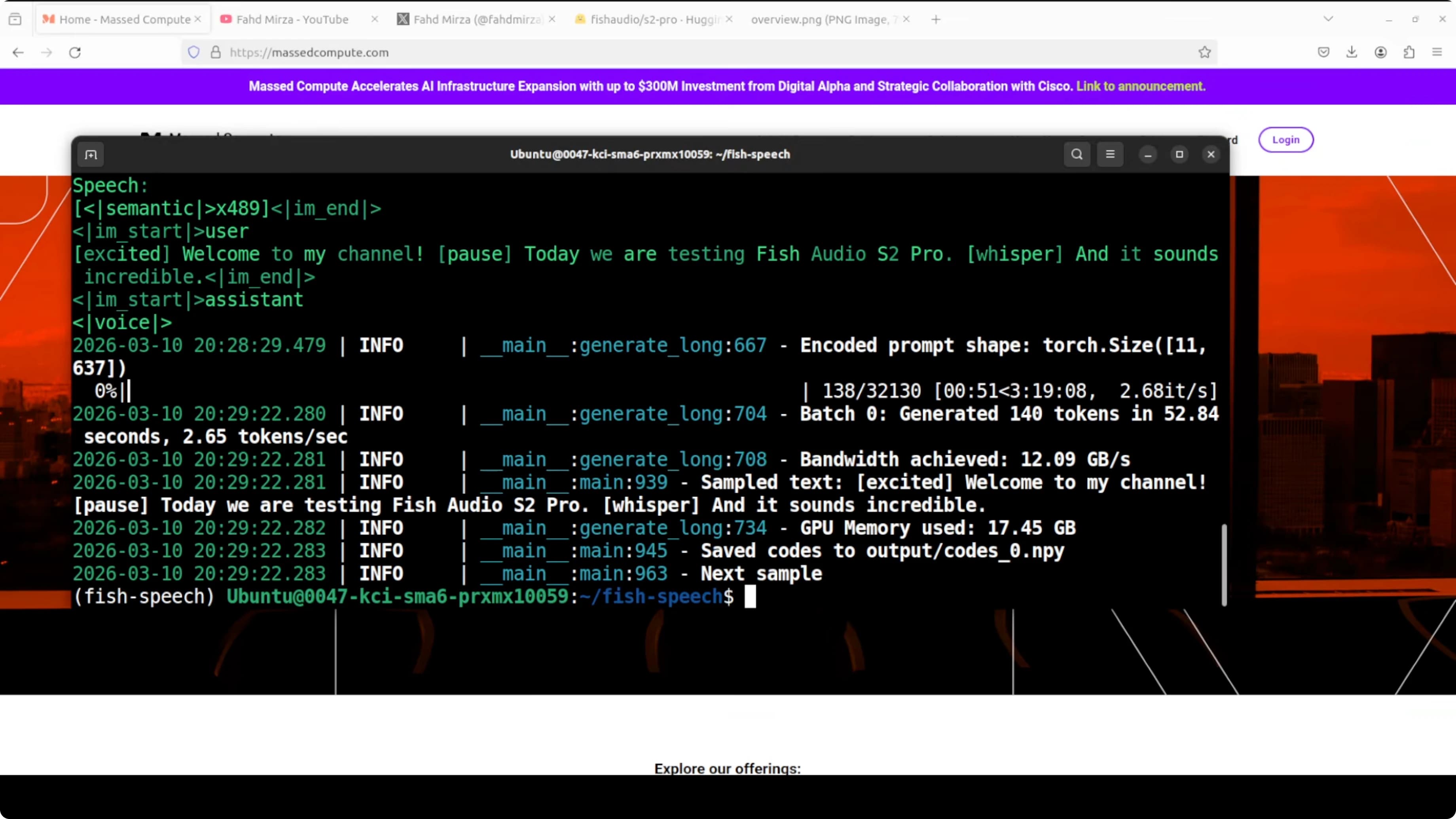Decoding tokens into WAV audio file