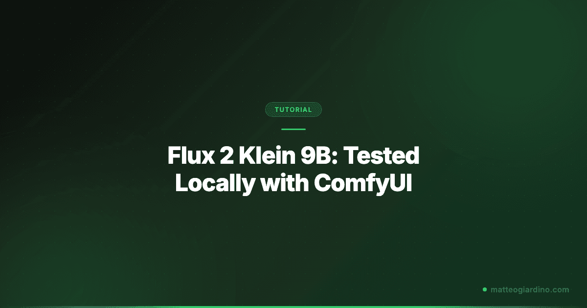 Flux 2 Klein 9B in ComfyUI: A Local Performance Test