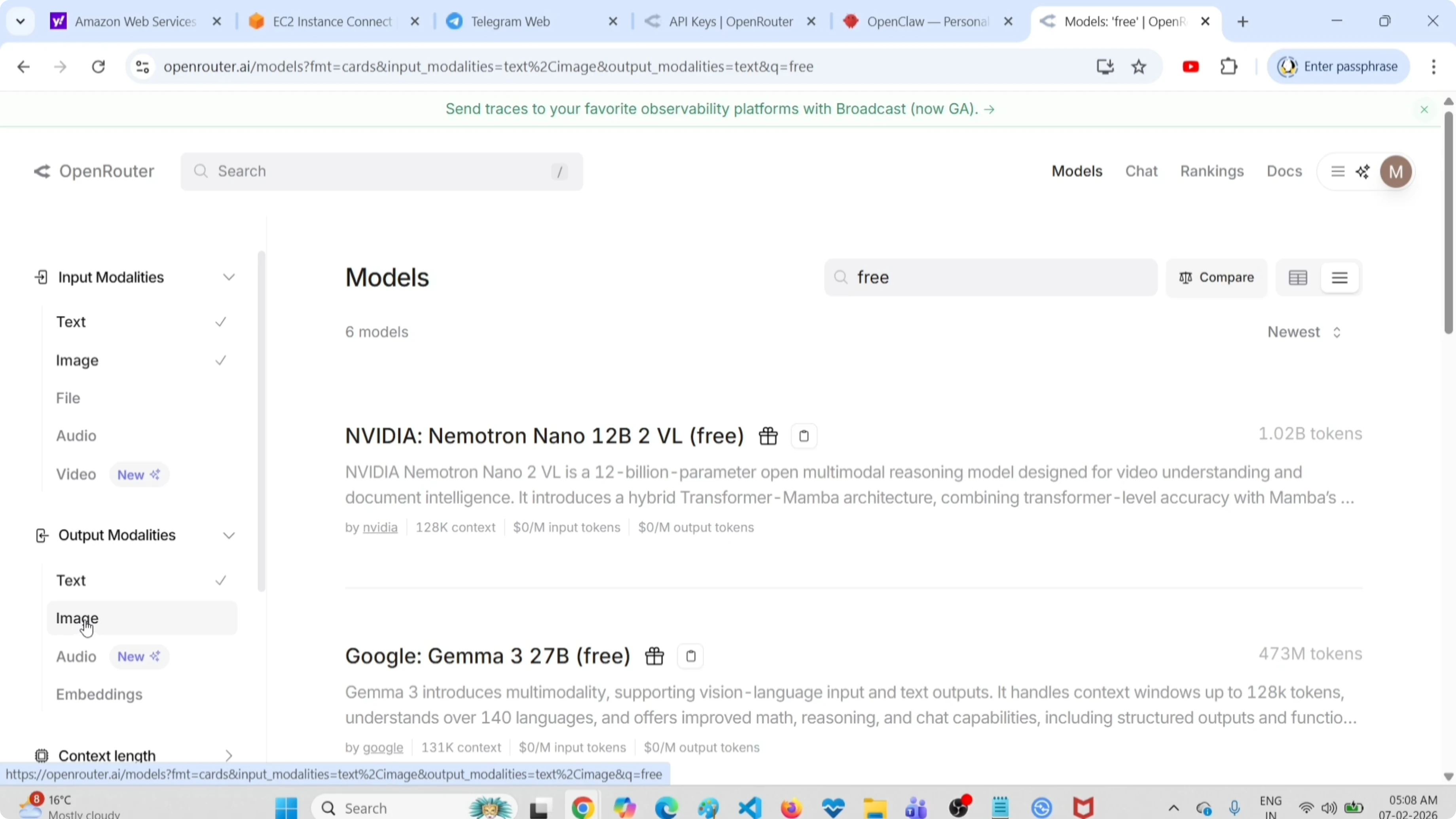No free image generation models currently available