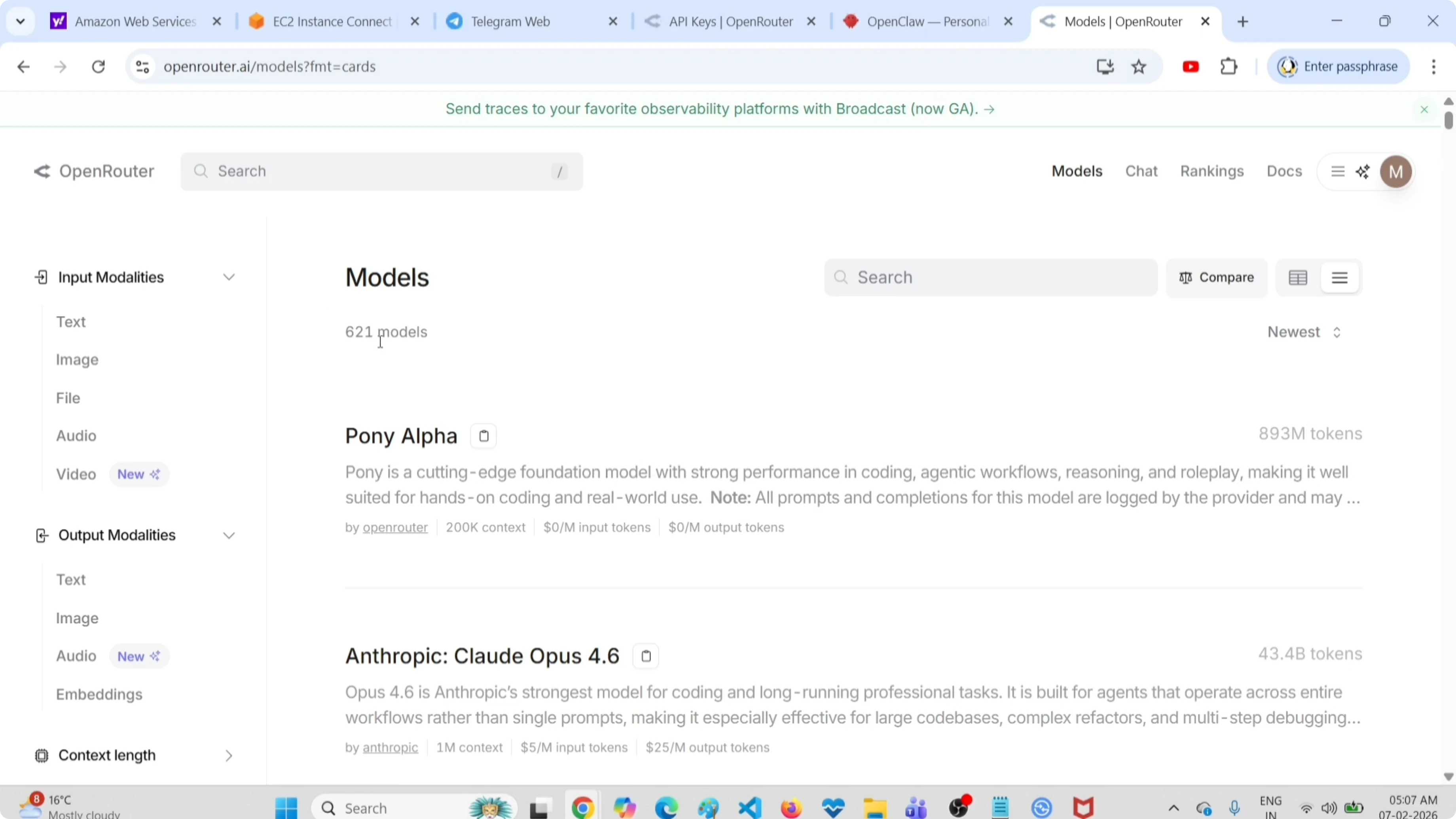 OpenRouter free models search results