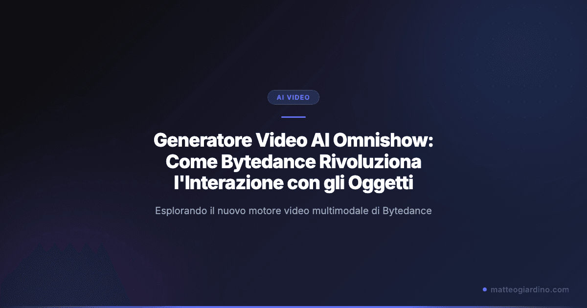Scoprire Omnishow: Generazione Video Multimodale by Bytedance