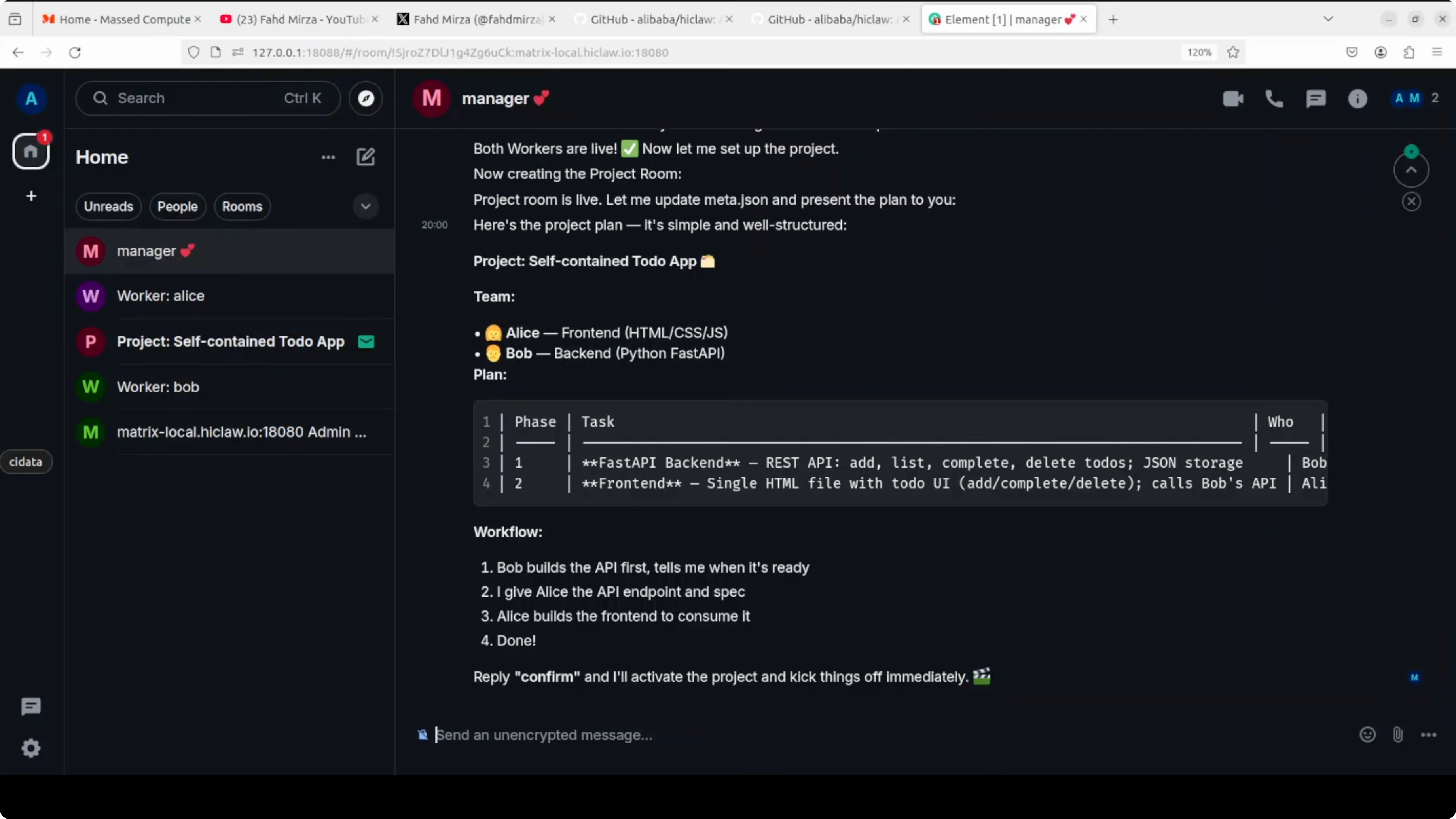 Real-time agent conversations