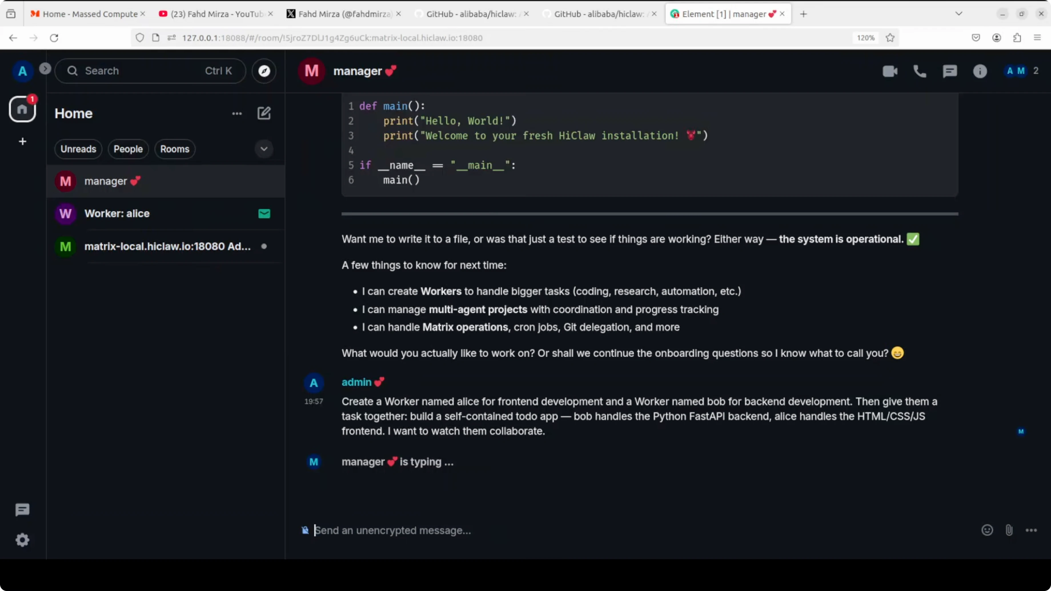 Manager assegna task a Bob