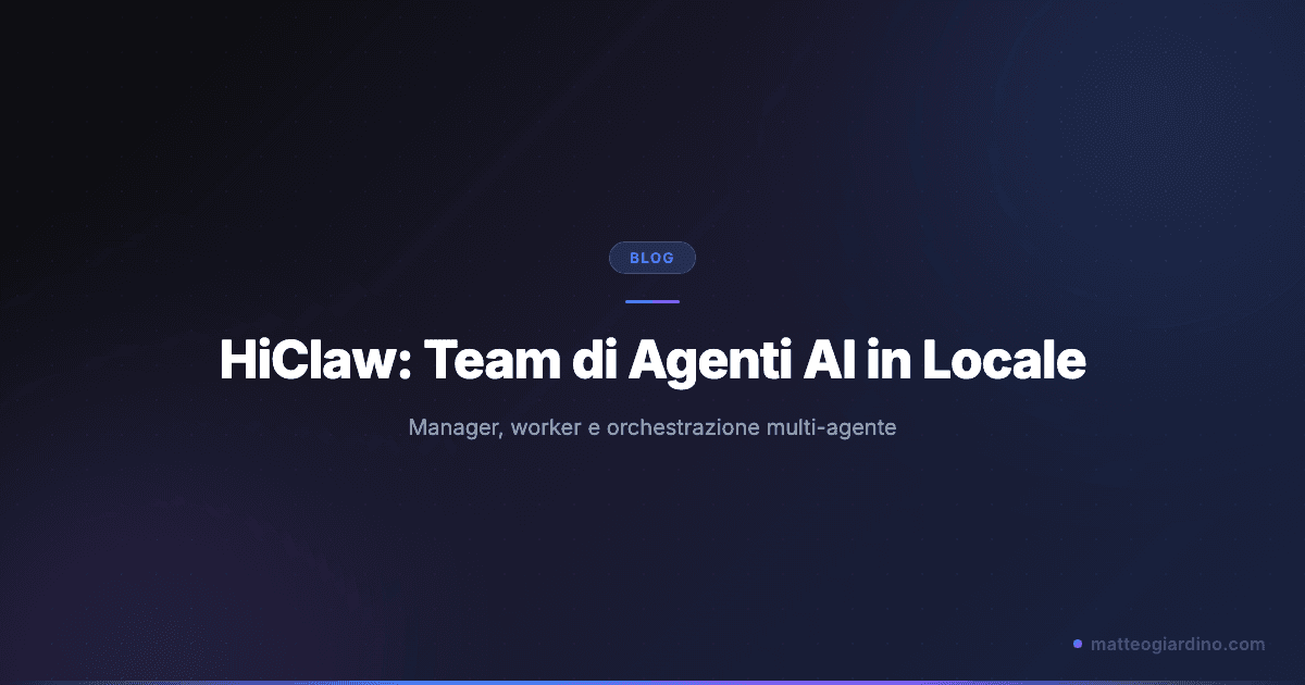 HiClaw: Come Far Lavorare un Team di Agenti AI in Locale