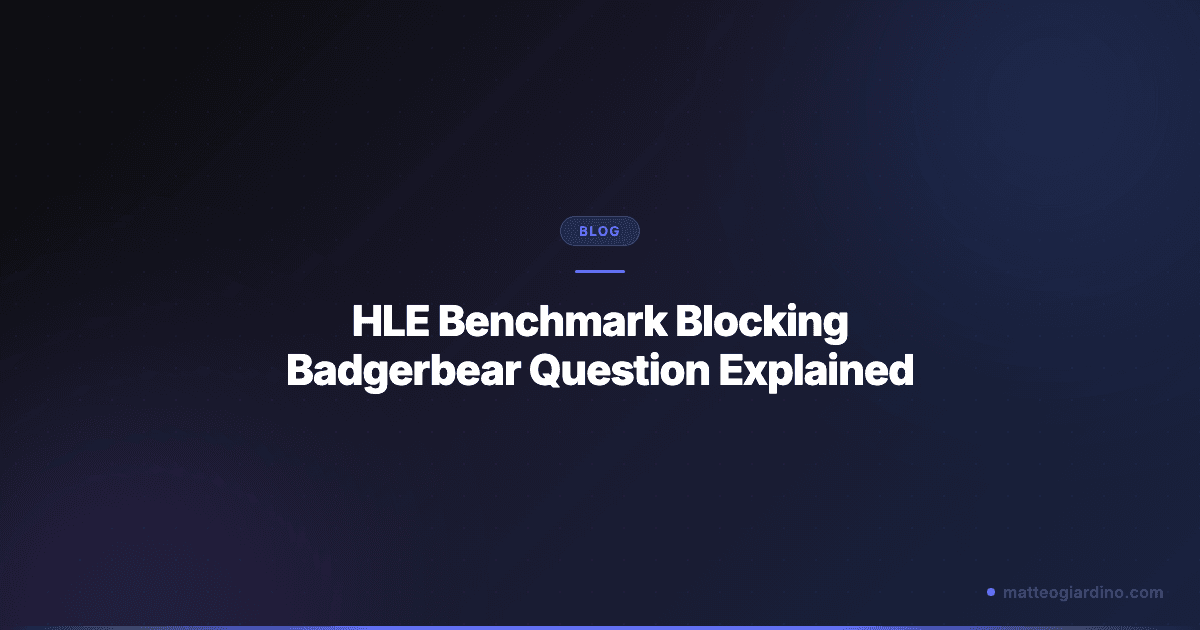 HLE Benchmark Blocking Badgerbear Question Explained
