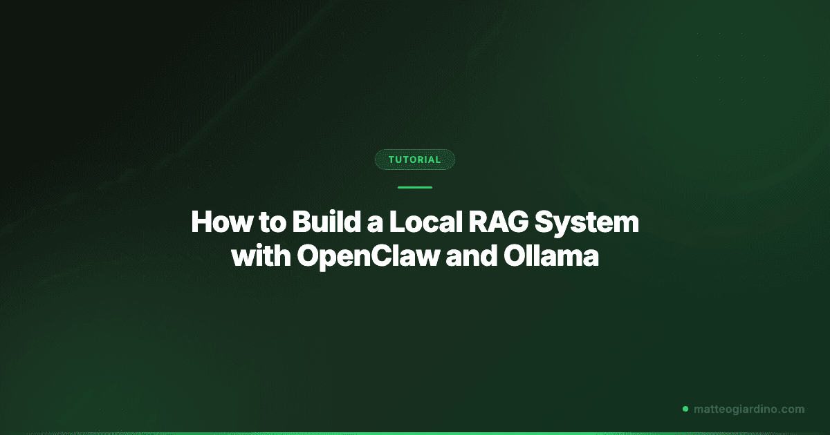 How to Build a Local RAG System with OpenClaw and Ollama