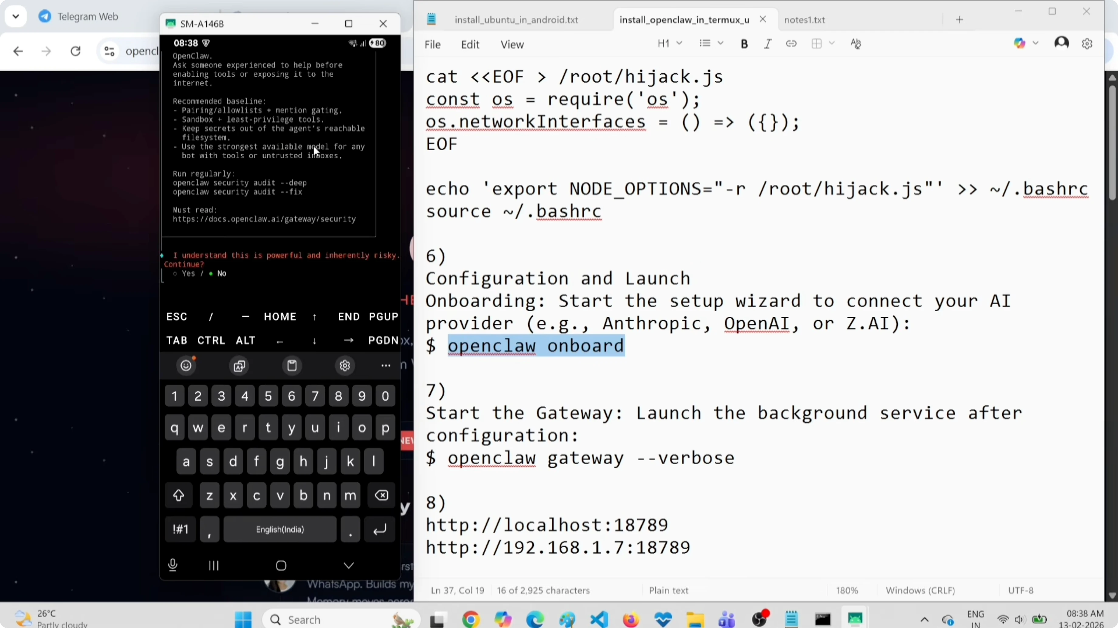 OpenClaw onboarding: selecting OpenRouter