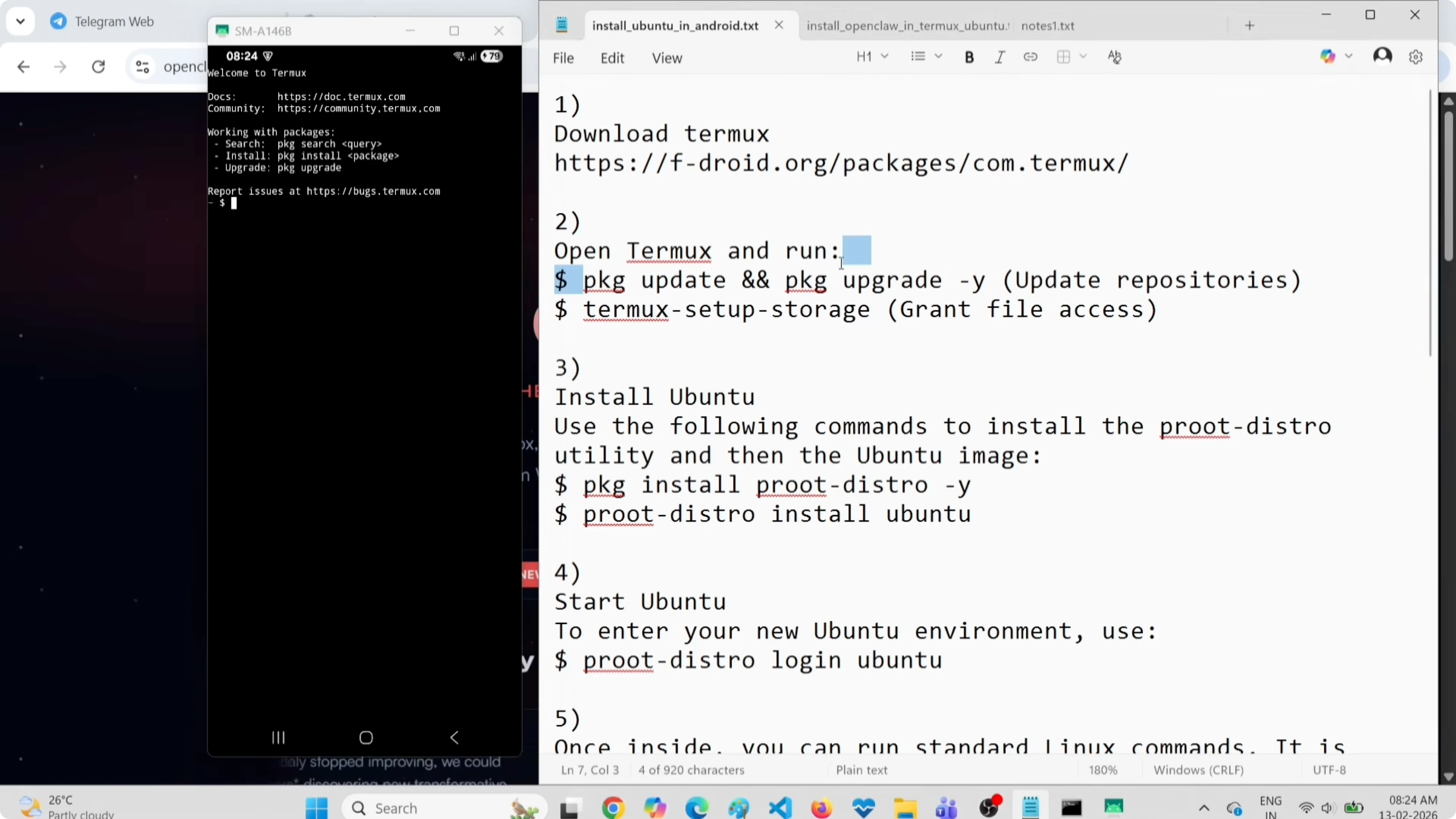 Enabling storage permissions on Termux