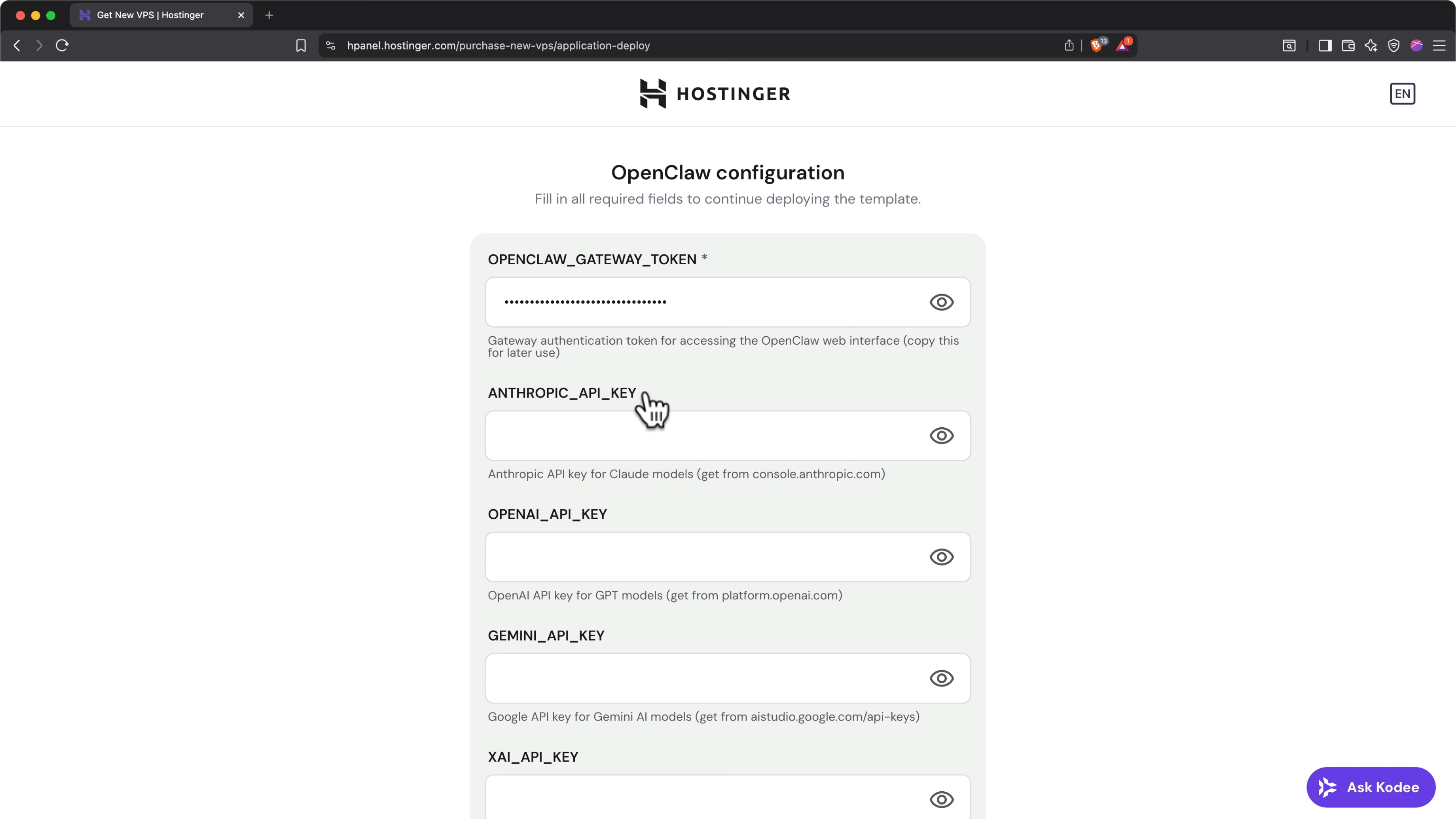 Link per ottenere API key Anthropic Claude