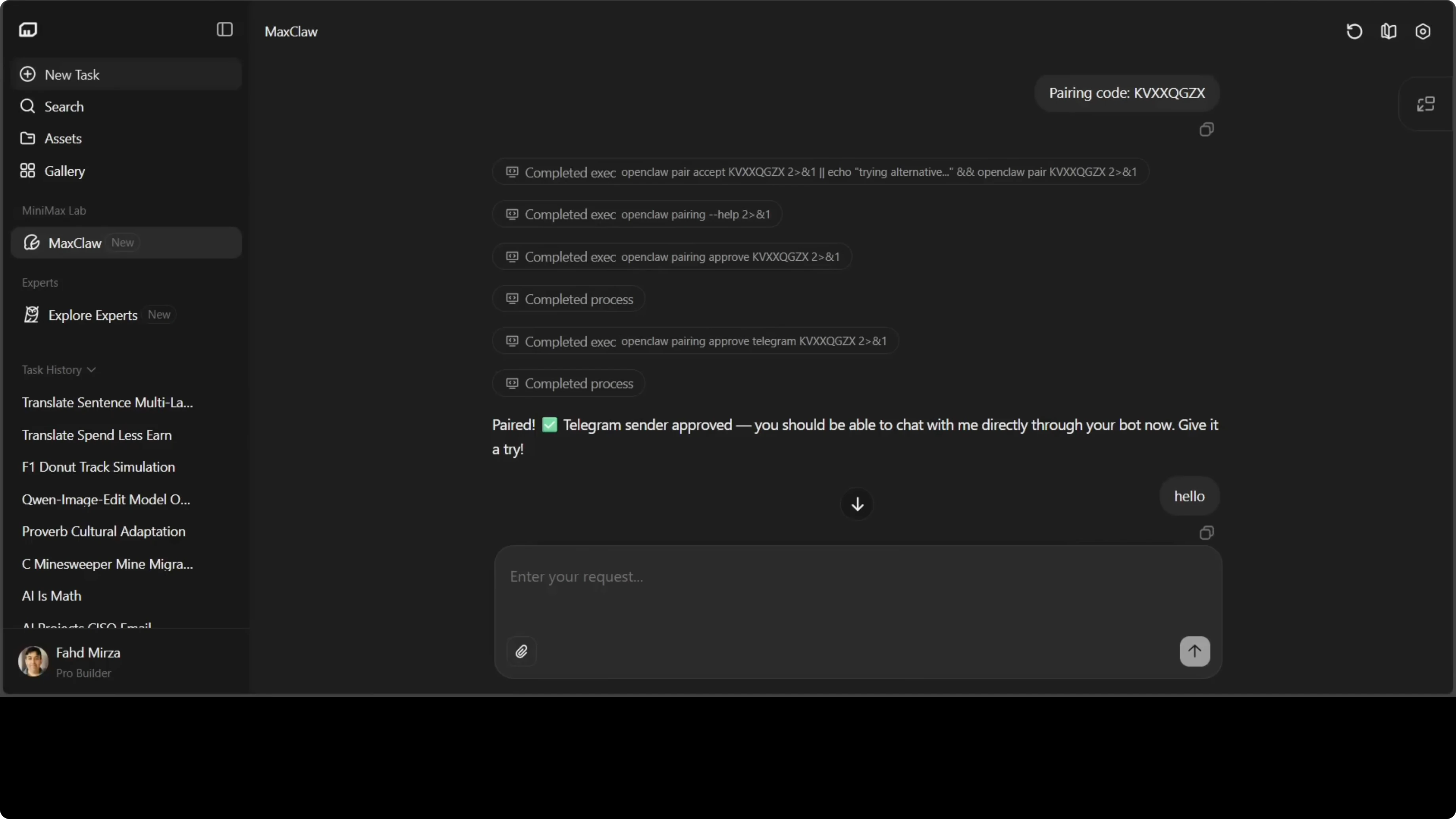 Configurazione memoria e task programmati in MaxClaw