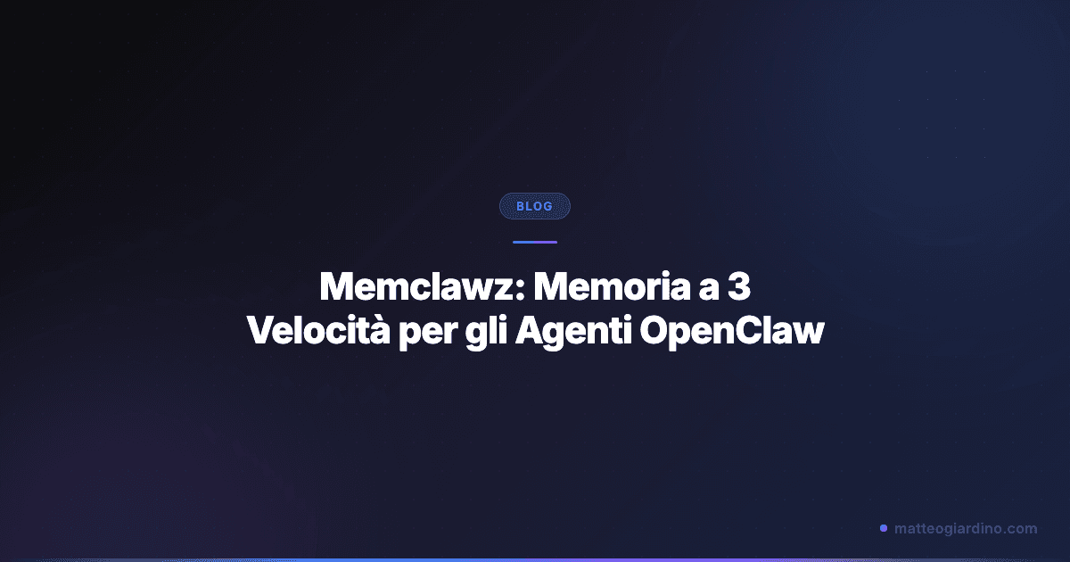 Memclawz: Architettura di Context Scaling a 3 Livelli per AI Locali