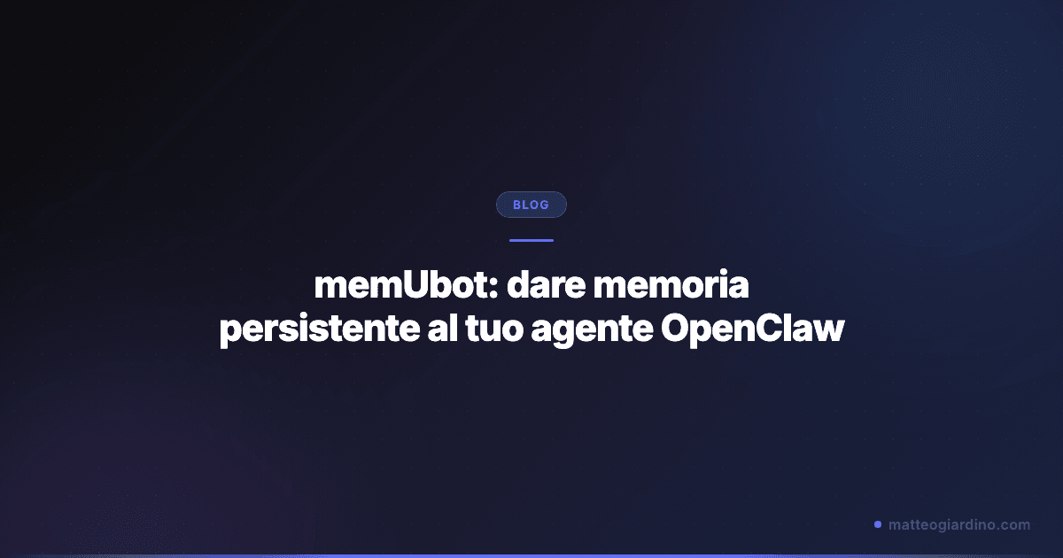 memUbot: dare memoria persistente al tuo agente OpenClaw