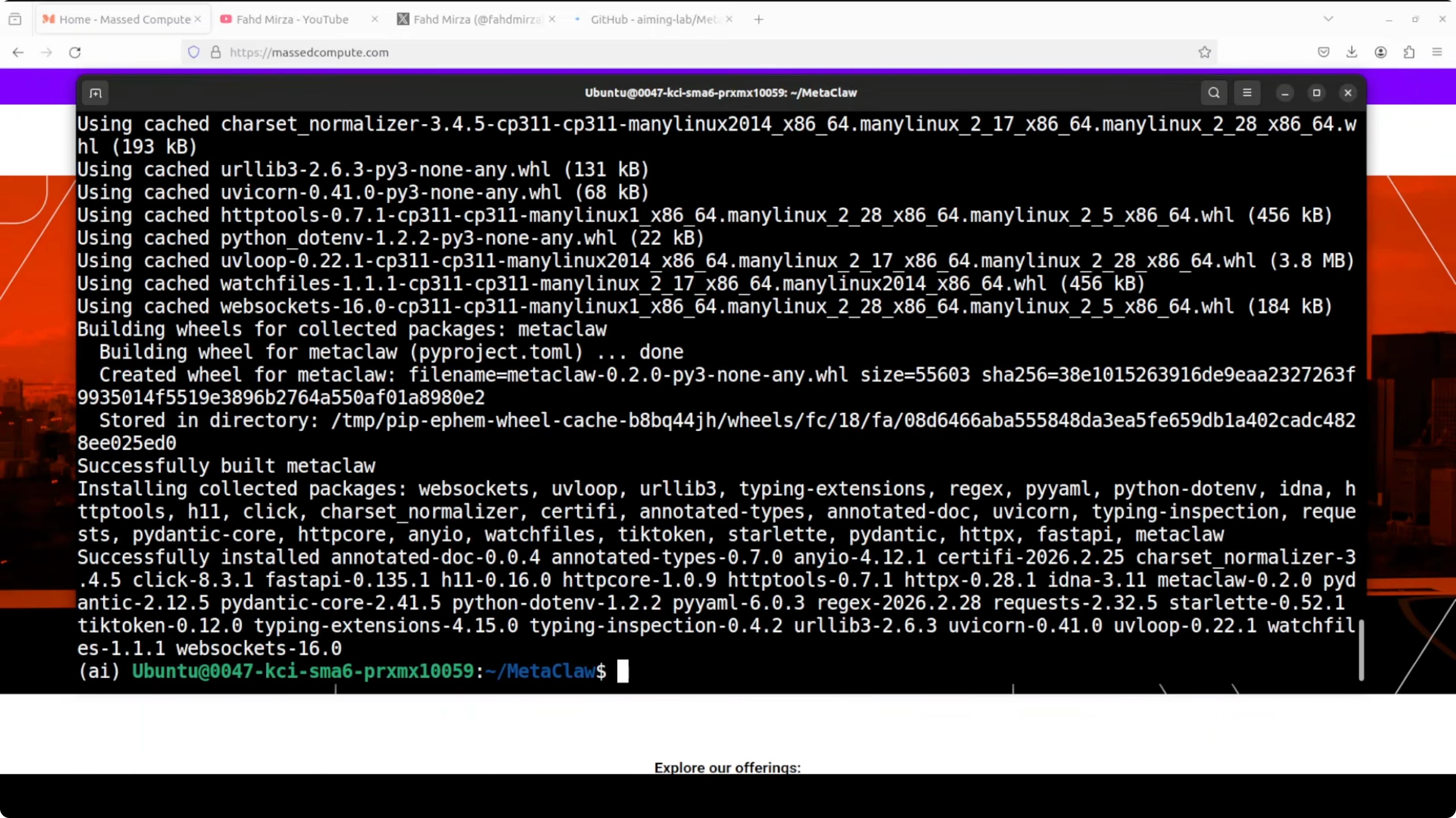 Installazione MetaClaw - comandi iniziali