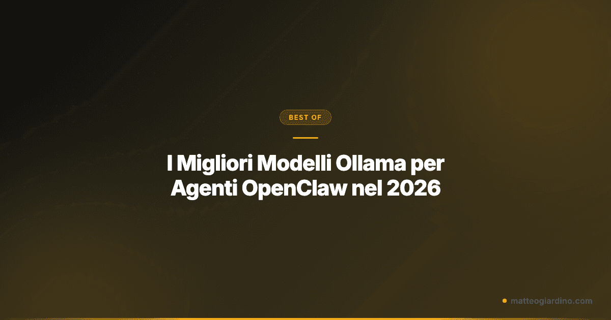 I migliori modelli Ollama per agenti OpenClaw nel 2026