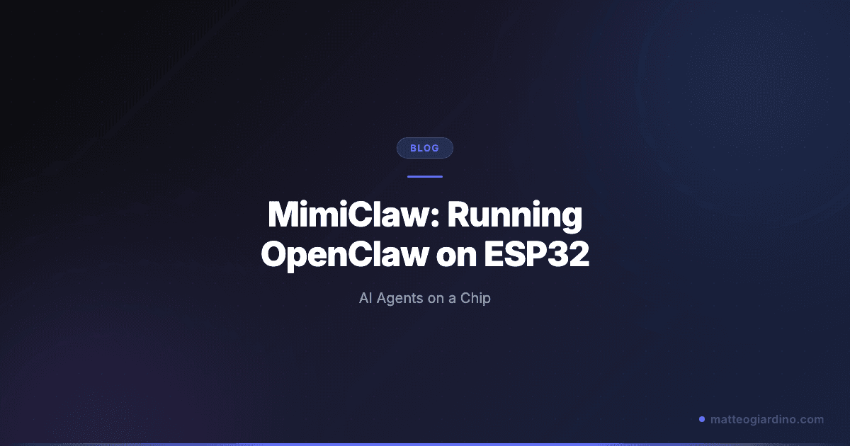 MimiClaw: Running OpenClaw AI Agents on a $5 ESP32 Chip