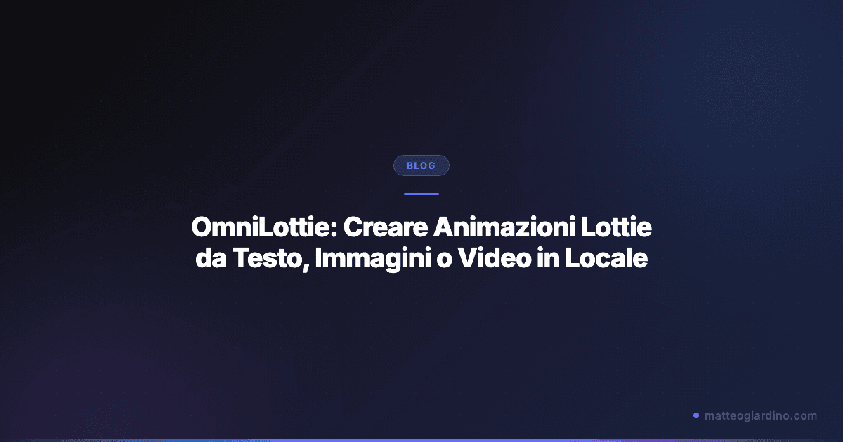 OmniLottie: Generare Animazioni Lottie in Locale