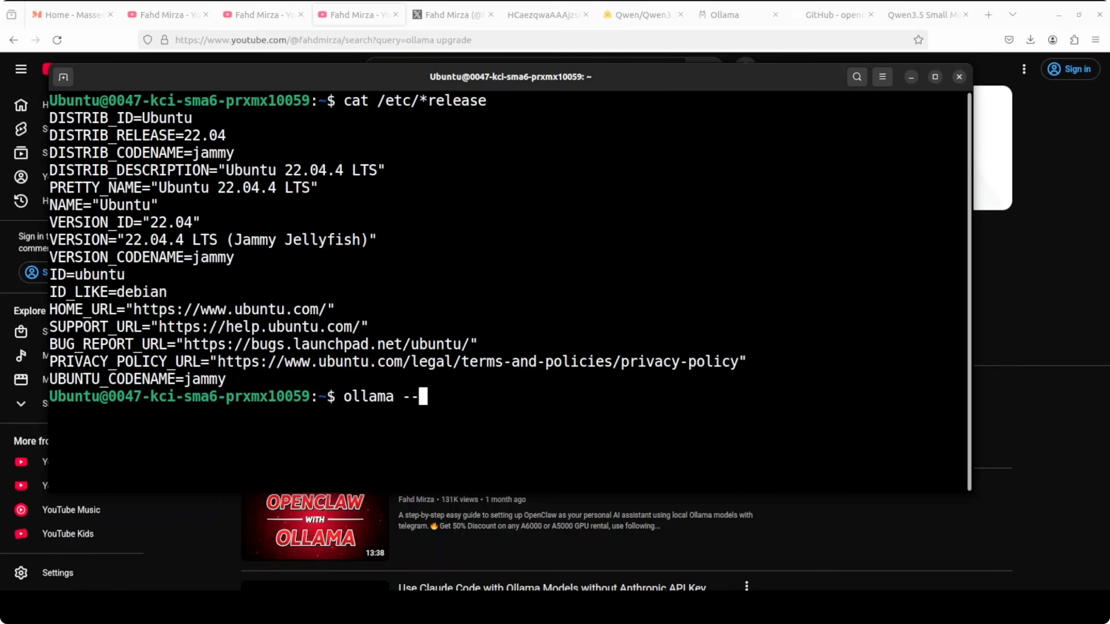 Download Qwen 3.5 0.8B model with Ollama