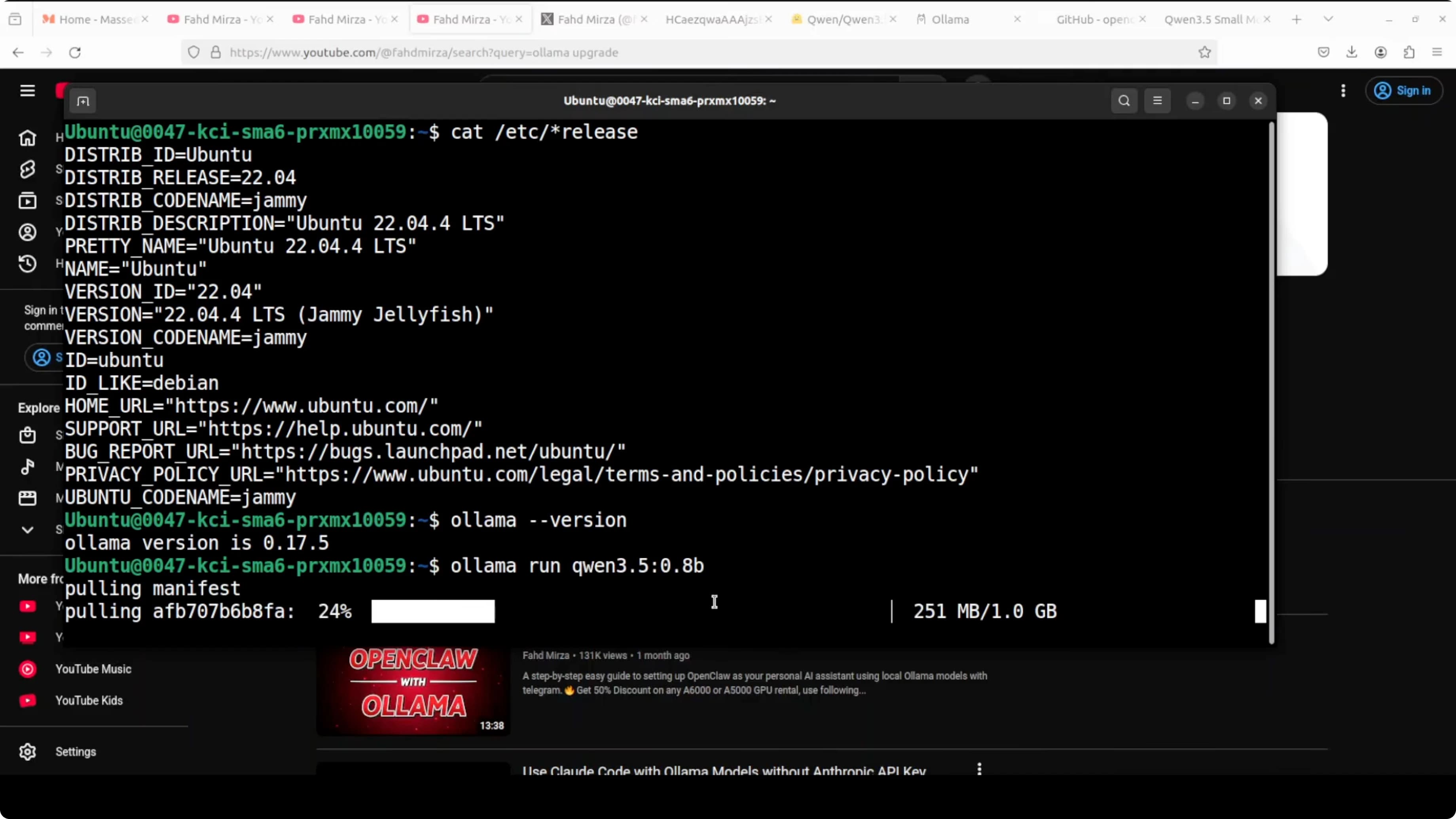 Check Ollama version from terminal