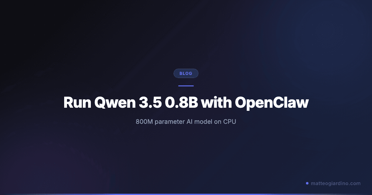 Run Qwen 3.5 0.8B Locally with OpenClaw and Ollama on CPU