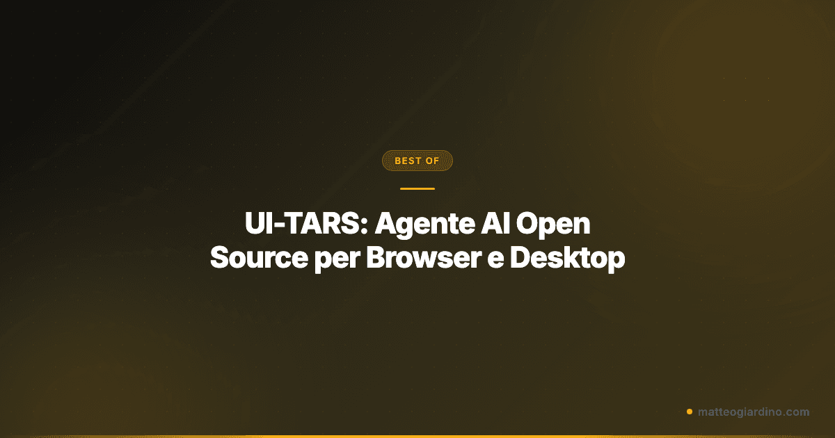 UI-TARS: Agente AI Open Source per Browser e Desktop