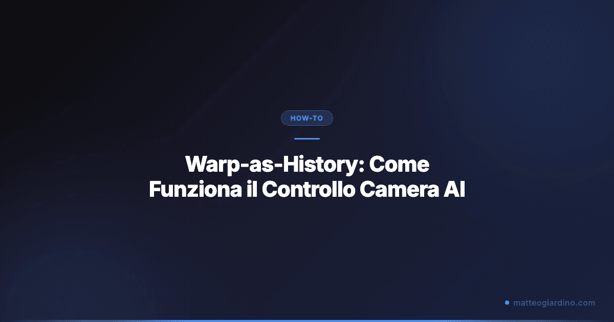 Warp-as-History: Come Funziona il Controllo Camera AI