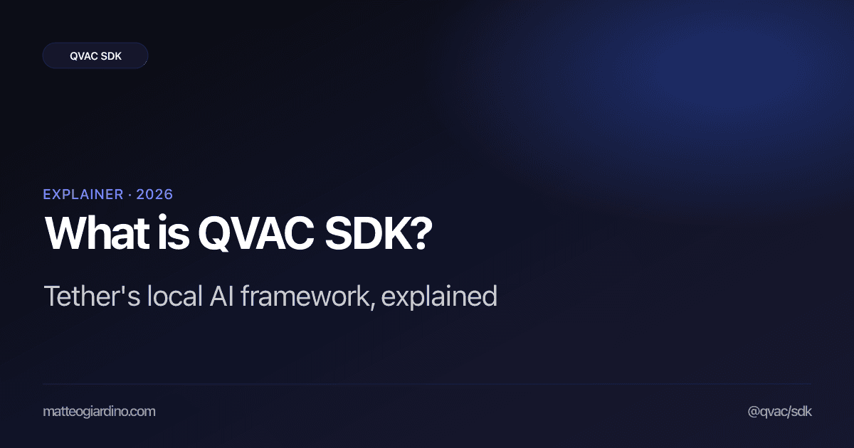 Cos'è il QVAC SDK? Il framework AI locale di Tether