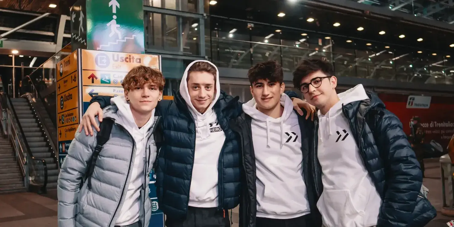 Matteo speaking at a tech conference